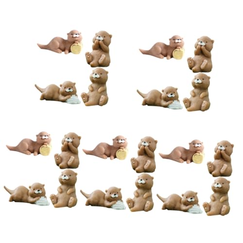 ibasenice Mini-Tiermodell Eines Kleinen Fischotters 20 Stück Mikrolandschaft Otter Miniatur Otter Statue Otter Mikro Harz Otter Mini Otter Figuren Mikro Otter Miniatur Otter Figur von ibasenice