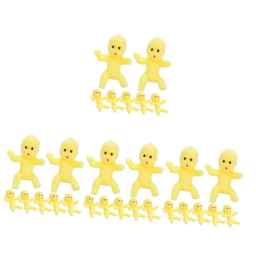 ibasenice 200 STK Dekorationen Für Die Babyparty Miniatur Kleine Babypuppen -dusche-Mini- Schule Für Puppe Neugeborenes Badespielzeug -kleiderbügel Aus Draht Babys Plastik Yellow von ibasenice