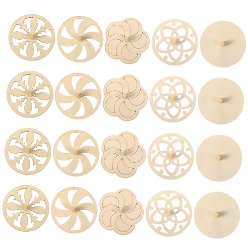 ibasenice 20St Kreisel Zeichnen Sie DIY-Spielzeug für Kinder Gyroskop-Handwerk Illusionsspielzeug optisch Mini Kinder bastelset basteln für Kinder Holzplatten Gyroskop selber Machen hölzern von ibasenice