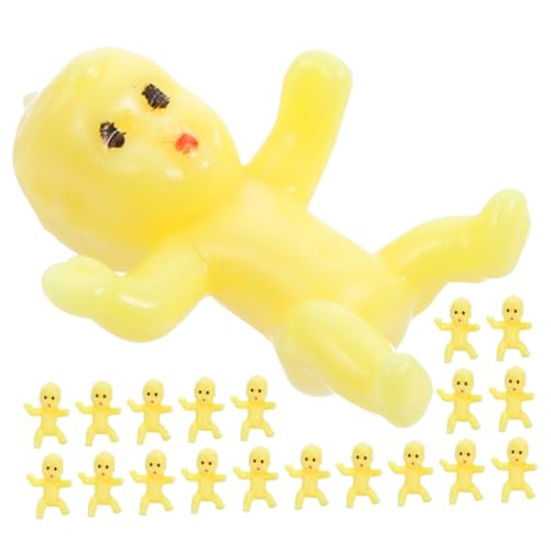 ibasenice 20St Mini- -Eiswürfel Badespielzeug für Babys Dekorationen für die Babyparty Babyspielzeug kleine Plastik Babys Mini-Babys für Babyparty Plastikbabypuppen Yellow von ibasenice