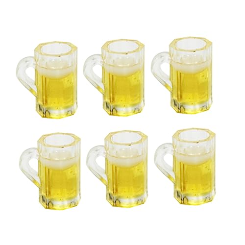 ibasenice 20St Mini- hühner wohnaccessoires Gelbe Biergläser Modellbau-Zubehör Mini-Biergläser taschenmöbel Zubehör für Kinderspielhäuser Yellow von ibasenice