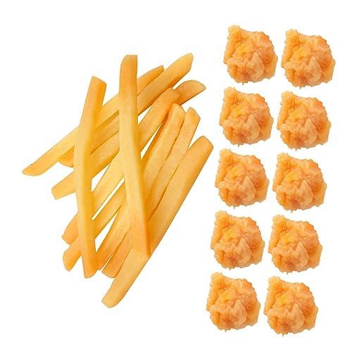 ibasenice 20st Snack-Modell Pommes Frittes Spielzeugnahrung Braten Küchenspielzeug -bratpfanne Gefälschtes Essen Bratpfannen Künstliches Hühnchen-Popcorn Küchenzubehör Küchenmodell PVC von ibasenice