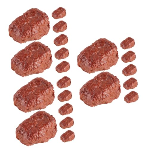 ibasenice 21 STK Simulationsrindfleischmodell Lebensechtes Lebensmittelmodell Requisite Für Gefälschtes Fleisch in Der Küche Aussehendes Falsches Fleisch Restaurant-Requisite Brown PVC von ibasenice