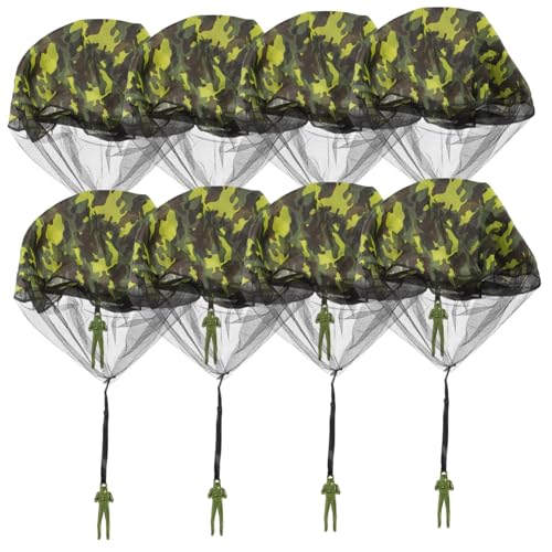 ibasenice 24 STK Handwurf-Fallschirm Spielzeug Für Kinder Outdoor-Spielzeug Kinder Werfen Spielzeug Mini-fallschirmspielzeug Spielzeugfallschirm Werfen Fallschirmmann Camouflage Stoff von ibasenice