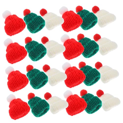 ibasenice 24 Stück Teiliges Mini Strickmützen Weihnachtsmütze in Drei Farben Dehnbare DIY Bastelaccessoires für Festtagsdeko Kleine Nikolausmützen für Party und Weinflaschenverzierung ibasenice 24 Stück Teiliges Mini Strickmützen Weihnachtsmütze in Drei Farben Dehnbare DIY Bastelaccessoires für Festtagsdeko Kleine Nikolausmützen für Party und Weinflaschenverzierung von ibasenice