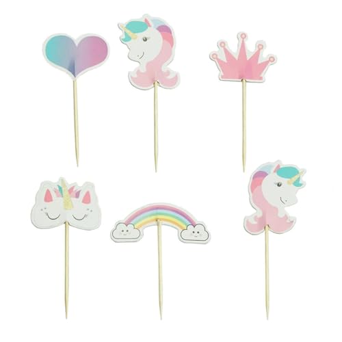 ibasenice 24St tierische Cupcake-Picks reiseset einhornpartydeko Kuchendeko für Kindergeburtstag Perfekte Kuchendeko tortendeko einschulung Einhorn-Kuchenspießer Tierkuchendekorationen von ibasenice