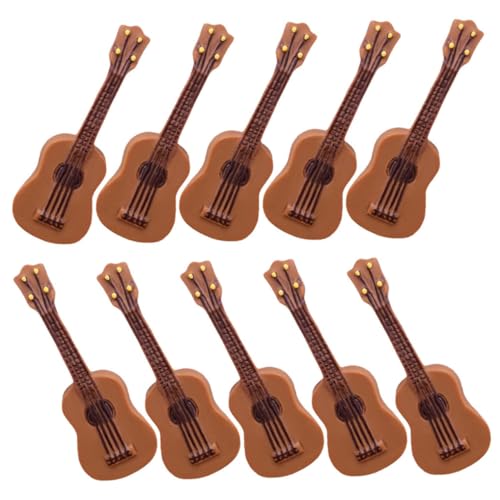 ibasenice 25 Stück Gitarrenmodell Puppenhaus Mini Gitarre Mini Gitarren Statue Kleine Gitarren Dekoration Puppenhaus Kleine Instrumente Puppen Dekor Zubehör Mini Zubehör von ibasenice