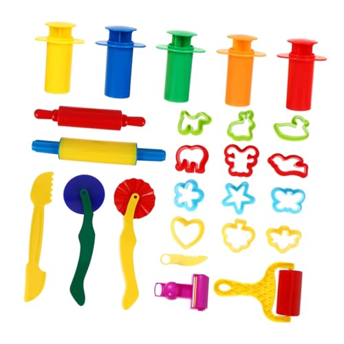 ibasenice 25-Teiliges Set Nudelholz Werkzeug Kinderspielzeug Pizza-Spielzeug Kinder spielset Spielzeug für Kinder Toys Plastilin-Werkzeuge für Kinder Farbige Werkzeuge aus Ton Plastik von ibasenice