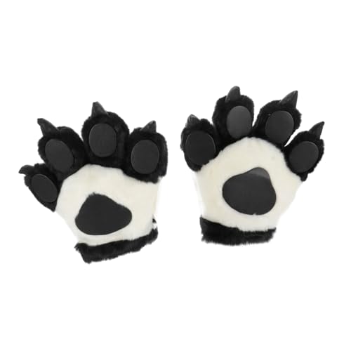 ibasenice 2St Bärentatzen Handschuhe Krallen Marionette Kostüm Grillhandschuhe Halloween Handschuhe thermohandschuhe handwärmee warme Handschuhe warme Winterhandschuhe Plüsch Black von ibasenice