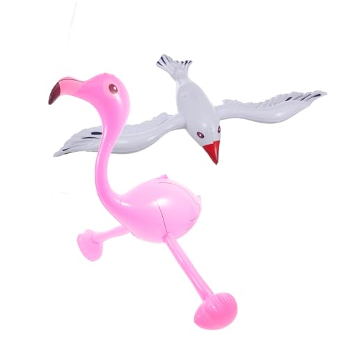 ibasenice 2St Ballon Karneval aufblasbarer Flamingo Schwimmendes Poolspielzeug tropische Vogelverzierung Wasserspielzeug Gartendeko aufblasbare Möwe Aufblasbares Flamingo-Spielzeug Gummi von ibasenice