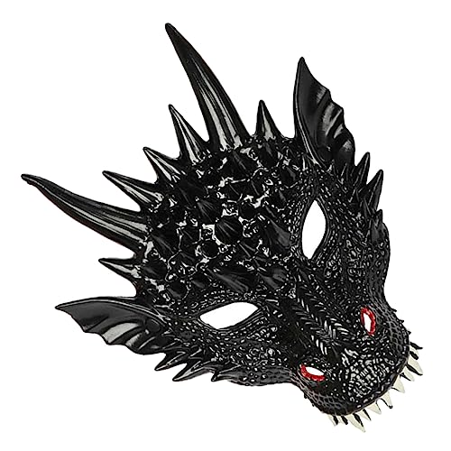 ibasenice 2St Drachenmaske halloween masken halloweenmaske hallowen masks Halloween-Drachenkostüm Halloween-Kostüme für Kinder Drachenkopf Maske Karnevals-Drachen-Gesichtsmaske Pu Black von ibasenice