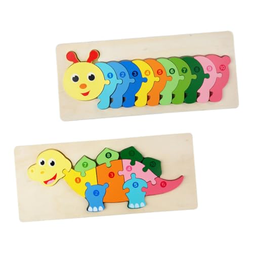 ibasenice 2St Dreidimensionales Puzzle Puzzle rätselbuch mitbringsel Kindergeburtstag im Freien Spiele Tierpuzzle für Kleinkinder Puzzle für hölzern Colorful von ibasenice