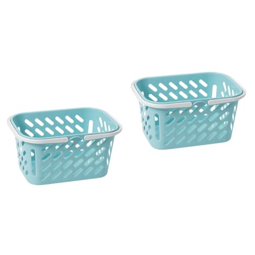 ibasenice 2St Einkaufskorb ablagekörbe Storage Baskets puppenhauszubehör Terrarium kaufen dekoringe stule Aufbewahrungskorb Mädchen Spielzeug Mini-Hauskorb Puppenhaus-Miniaturen Plastik Blue von ibasenice