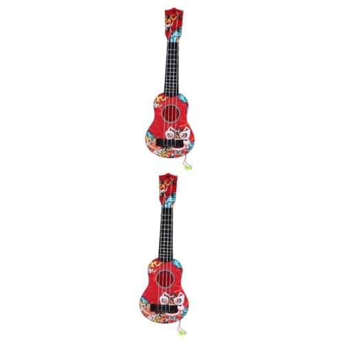 ibasenice 2St Gitarrenspielzeug für Kinder -Gitarre Kinder Gitarre Musikinstrument für Kinder Ukulele Spielzeug Kinderspielzeug Kleinkindspielzeug Simulations-Ukulele Kleinkind Gitarre von ibasenice