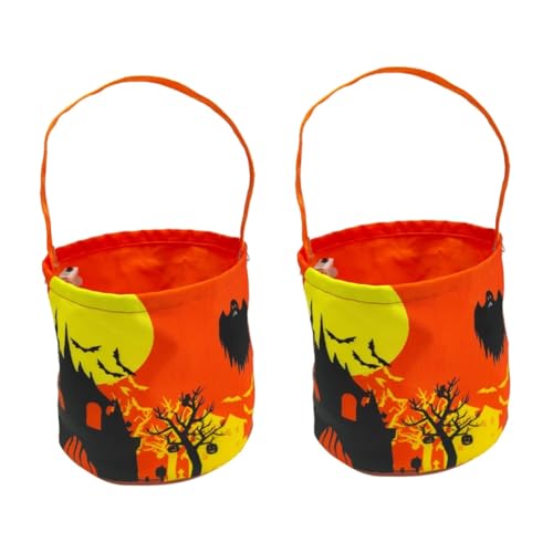 ibasenice 2St Halloween-Lichteimer Party-Bonbonglas Halloween-Eimer für Kinder halloween geschenktüten halloween Halloween-Süßigkeiten-Eimer Halloween-Zubehör Segeltuch von ibasenice