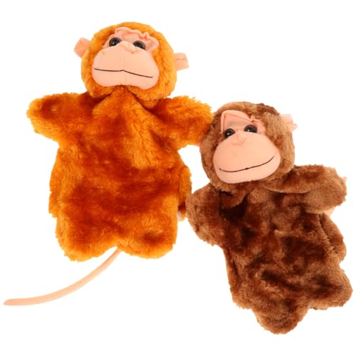 ibasenice 2St Handpuppe Monkey Toy Monkey Handpuppe für Kindergeburtstag Dinosaurier-Fingerspielzeug Puppen kreatives Handspielzeug dekoratives Handspielzeug PP Baumwolle von ibasenice