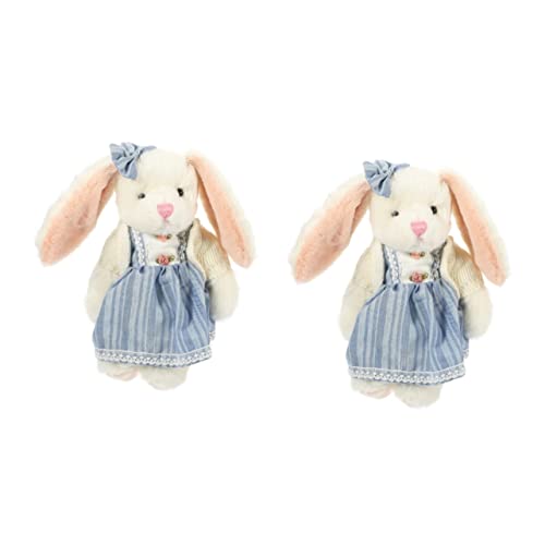 ibasenice 2St Kaninchen Plüschtier Kinder Kuscheltier für Kinder pucktuch Stofftier aus Baumwolle Stoffhase Plüsch-Kaninchen-Spielzeug süße Kuscheltiere PP Baumwolle Sky-Blue von ibasenice