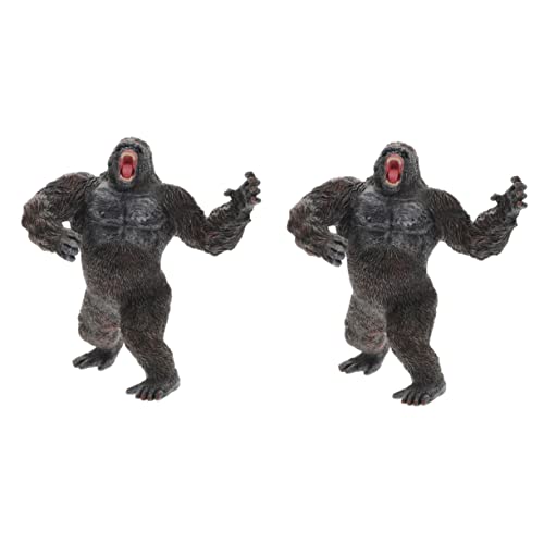 ibasenice 2St -Modell Desktop-Affenstatuen Gorilla-Sammelfigur Animal Figures wohnungsdeko hausdeko Kinderspielzeug Spielzeuge Tierfiguren pädagogisches kognitives Spielzeug Plastik von ibasenice