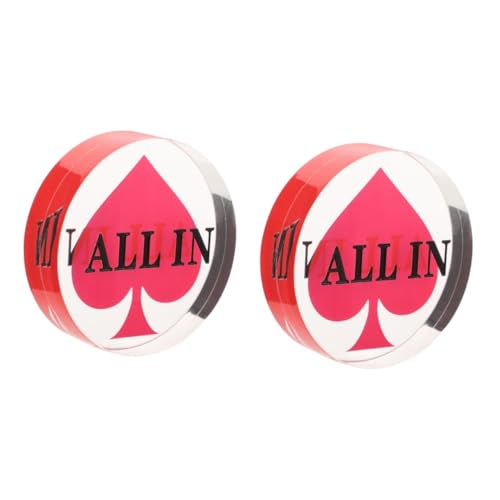 ibasenice 2St Nummer des Pokerbankiers Poker-Token Pokerknöpfe Spielzubehör Spielmarken Jetons Pokerzubehör Poker-Set pokerspiel doppelseitige Spielmarkierungen Spielzählchips Acryl rot von ibasenice