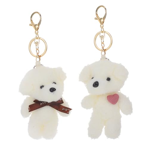 ibasenice 2St Plüsch Hund Schlüsselanhänger Plush Puppy Keychain Cartoon Dog Keychain Autoanhänger Autospielzeug Spielzeug Charms anhänger Stofftier-Schlüsselanhänger Plüschtieranhänger von ibasenice