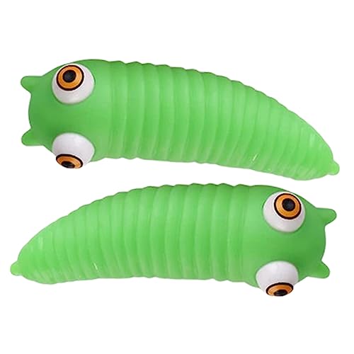 ibasenice 2St Prise Musik interaktives kinderspielzeug Entspannungsspielzeug Fun Toy Children Toys Stressspielzeug Schreibtischspielzeug für Erwachsene sensorische Raupe PVC Green von ibasenice