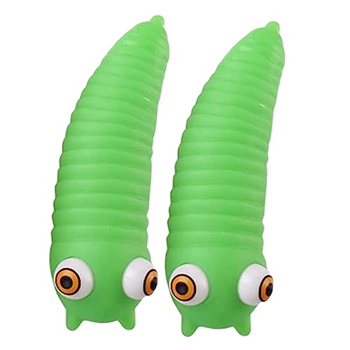 ibasenice 2St Prise Musik interaktives kinderspielzeug Fun Toy haushaltsspielzeug Entspannungsspielzeug Raupe Zappelspielzeug sensorisches Quetschspielzeug PVC Green von ibasenice