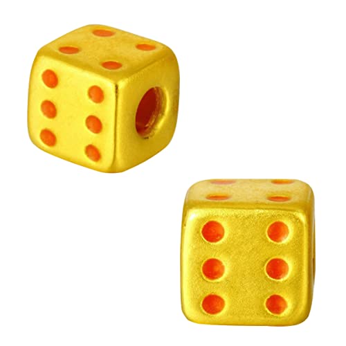 ibasenice 2St Würfel hühner spielsachen für KTV Zubehör Drinking Games dice Set Simulation Goldwürfel dekorative Würfel-Requisite Würfel- Messing Golden von ibasenice