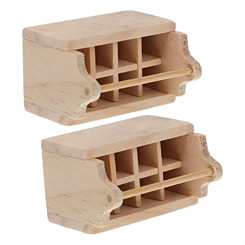 ibasenice 2St Zubehör für Puppenhäuser Miniaturschmuck Modelle Mini-Zubehör Miniaturmöbel im Maßstab 1 12 Puppenhaus-Werkzeuge Mini-Dekoration Holzdeko selber Machen Mini-Möbeldekor hölzern von ibasenice