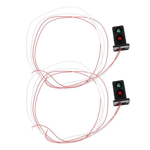 ibasenice 2St modellbahn Lichter Bausätze Mini-Signallicht- Zuganlage Lichtmodell Mini- Messgerät Plus ampelschirm Miniatures Mini-Signallichtmodell Simulation Ampel Metall von ibasenice