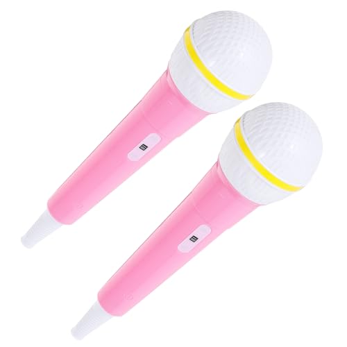 ibasenice 2St simuliertes Mikrofon Sprachfeedback-Spielzeug Mikrofon Spielzeug Echo-Mikrofon für Kinder jucarii pentru copii hühner Spielzeug Karaoke-Spielzeug gefälschtes Mikrofon PVC Rosa von ibasenice