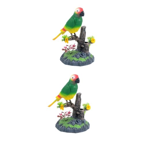 ibasenice 2St zwitschernder Vogel Pinsel Halterung pinselständer Drink Holder unikal zwitscherndes Spielzeug zwitschernder Spatz Spielzeug für Sittiche aktivierter Vogel Vogelzwitschersensor von ibasenice