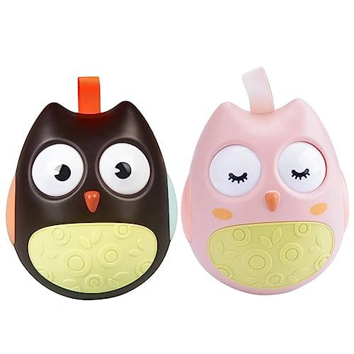 ibasenice 2pcs Cartoon Tumbler Süßes Eulenform Kind Rasseln Baby Kleinkind Tumbler von ibasenice