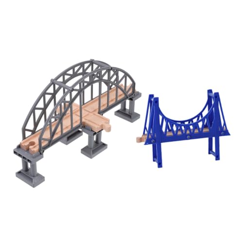 ibasenice 2st Bahngleisbrücke Brückenmodell Für Spiele Simuliertes Schienenspielzeug Gleiszubehör Spielzeug Für Die Eisenbahnszene Ersatz-eisenbahnbrücke Holzeisenbahn-hängebrücke Hölzern von ibasenice