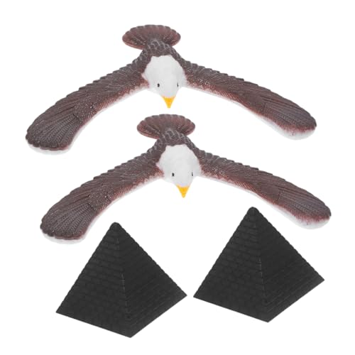 ibasenice 2st Denkspiel Tischdeko Selber Machen Unruhadler Aus Kunststoff Adler-Balance-Dekoration Balance-vogelspielzeug Schwerkraftvogel Mit Pyramide Schwerkraftadler Light Brown Abs von ibasenice