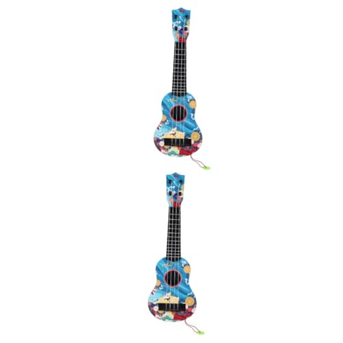 ibasenice 2st Gitarrenspielzeug Für Kinder Kinder-Ukulele-Spielzeug Kleinkind Ukulele Spielzeug Kleinkind Gitarre Simulationsgitarrenspielzeug Kleine Gitarre Tier-Ukulele-Spielzeug Abs von ibasenice