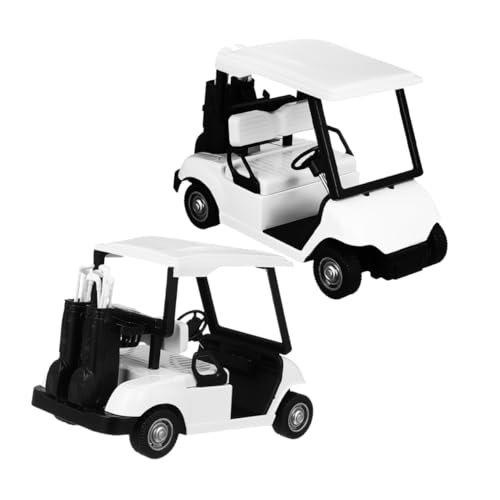 ibasenice 2st Golfwagenmodell Spielzeug-golfwagen Golfwagen-kuchenaufsatz Golfwagen-Spielzeug Minigolfwagen Für Kinder Mini-golfwagen Aus Druckguss Golfwagen-modellspielzeug Legierung Weiß von ibasenice