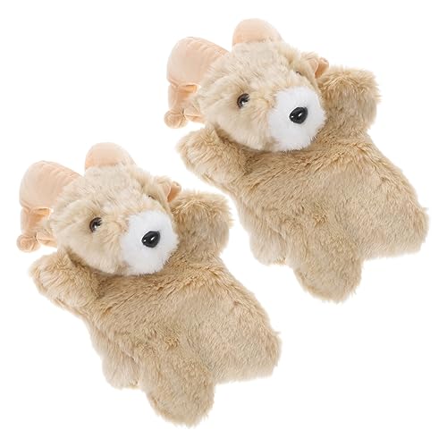 ibasenice 2st Handpuppe Früherziehung Tierische Fingerpuppen Geschichte Erzählende Handpuppe Puppen Für Handpuppe Requisite Kinderspielzeug Tierpuppen Light Brown Plüsch von ibasenice