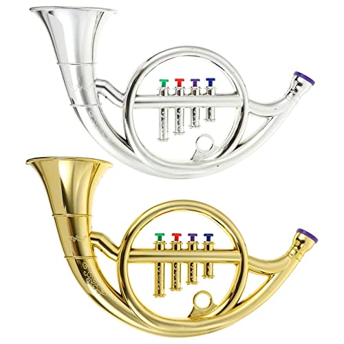 ibasenice 2st Horn-Modell Bildungsspielzeug Hornspielzeug Für Für Musikinstrumente Simuliertes Waldhorn Simuliertes Horn Kinderspielzeug Waldhorn Überzug von ibasenice