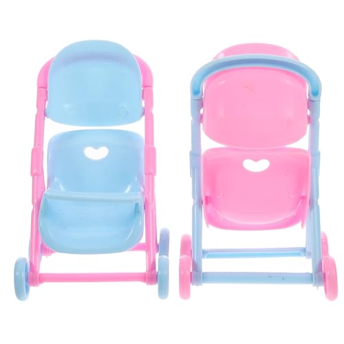 ibasenice 2st Kinderwagen -reisesystem Kleiner Puppenwagen Zubehör Für Babypuppen Puppenwagen Faltbarer Puppenwagen -Buggy Puppenwagen Für Kleinkinder Plastik von ibasenice