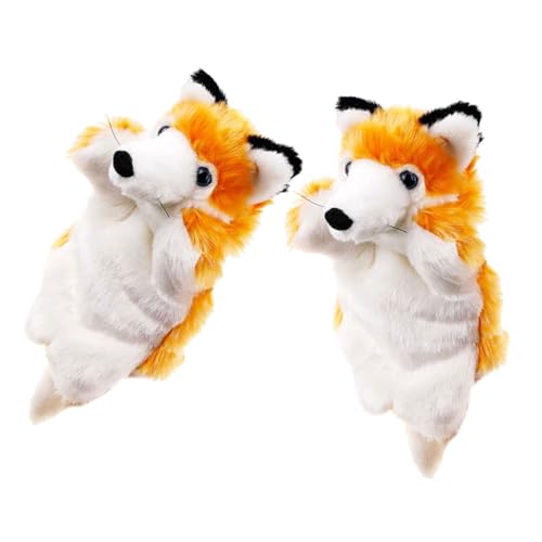 ibasenice 2st Kuscheltiere Handpuppe Tierpuppe Fingerpuppen Spielzeug Eichhörnchen-fingerpuppen Fingerpuppen Für Kleinkinder Kaninchen Fingerpuppe Charakter-rollenspielpuppe Plüsch von ibasenice