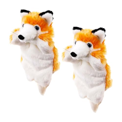 ibasenice 2st Kuscheltiere Stofftier-handpuppen Fuchs-puppenhandschuh Monster-fingerpuppen Handpuppe Fuchs Tierhandpuppen Charakter-rollenspielpuppe Kinder Fingerpuppen Tierpuppe Plüsch von ibasenice