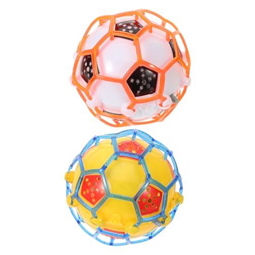 ibasenice 2st Leuchtender Fußball Hüpfender Fußball Aufblasbarer Ball-Kickball Kinderfußball Musik Springender Ball Elektrisches Elektrisches Fußballspielzeug Kinder Springen Musical Plastik von ibasenice