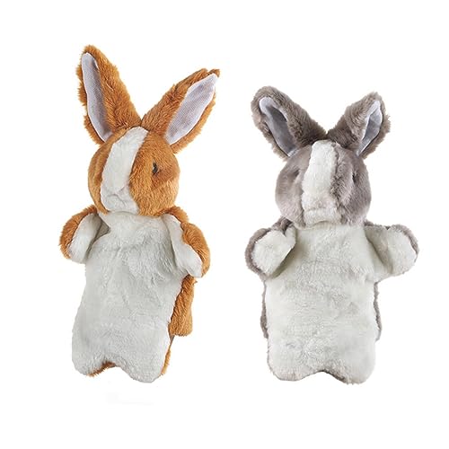 ibasenice 2st Plüsch Hase Handpuppe Babyspielzeug Kleinkindspielzeug Kaninchen Drachen Einhorn Dinosaurierspielzeug Badespielzeug Frosch Kinderspielzeug Kurzer Plüsch Brown von ibasenice