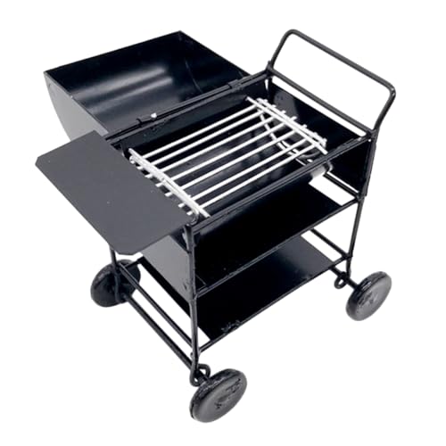 ibasenice 2st Puppenhausgrill Küchengrill Mini-Barbecue Maker Mini-holzkohlegrill Mini-Grill-Modell Mini-grillständer Miniatur-grillständer Mini-grillrost Simulierter Grill Draussen Metall von ibasenice