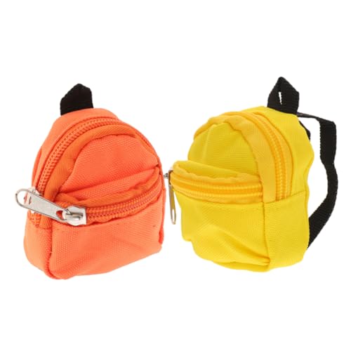 ibasenice 2st Puppenrucksack Mini-Rucksack Süß Miniatursachen Mini-schulmaterial-kit Mini-Rucksack Für Puppen Spielhausrucksack Süße Kleine Taschen Mini-spielzeugrucksack Mini-Sachen Stoff von ibasenice