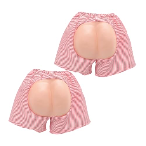 ibasenice 2st Sich Über Die Po-Hosen Der Leute Lustig Machen Streichkleidung Komisches Streichkostüm Maskerade-streich-Requisite Neuheits-Shorts Für Damen Party-streich-Outfit PVC von ibasenice