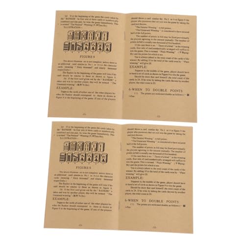 ibasenice 2st Sparrow-Handbuch Mahjong-Anleitung Englisches Mahjong-lehrbuch Brettspiele Lernen Chinesisches Mahjong-Buch Englisches Mahjong-Tutorial Mahjong-Handbuch Papier Light Brown von ibasenice