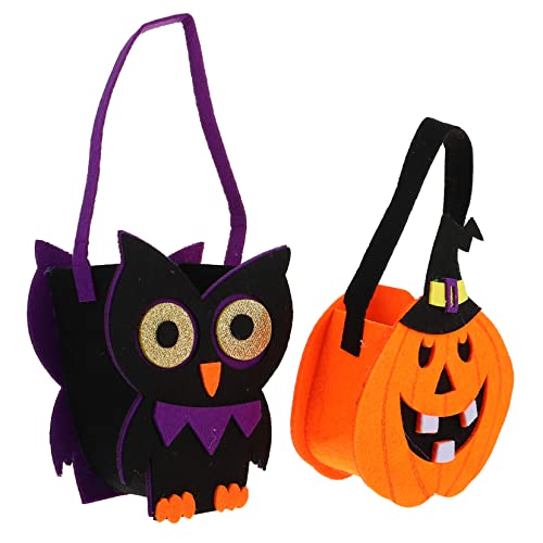 ibasenice 2st Tragetasche Halloween-geschenktüten Halloween-süßigkeitsbeutel Halloween-korb Wiederverwendbare Einkaufstasche Wiederverwendbare Goodie-bags Halloween-goodie-bag Filzstoff von ibasenice