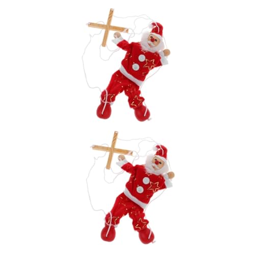 ibasenice 2st Weihnachts Puppen Santa Marionette Marionettenpuppe Weihnachtspuppen Weihnachtsspielzeug Marionettenspielzeug Weihnachtsmann Spielzeug Spielzeuge Kinderspielzeug Stoff Rot von ibasenice