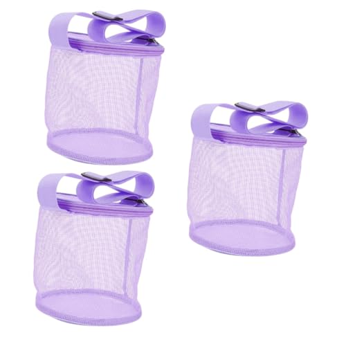 ibasenice 3 STK Shell-Tasche Tülltasche Für Kinder Aufbewahrungstaschen Für Spielzeug Wannenspielzeug Strandsachen Für Den Urlaub Kinder-Einkaufstasche Muschelbeutel Mesh PVC Violett von ibasenice